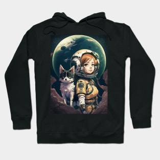 Girl & Dog in Space Fantastic Japanese Anime Retro 80s Hoodie